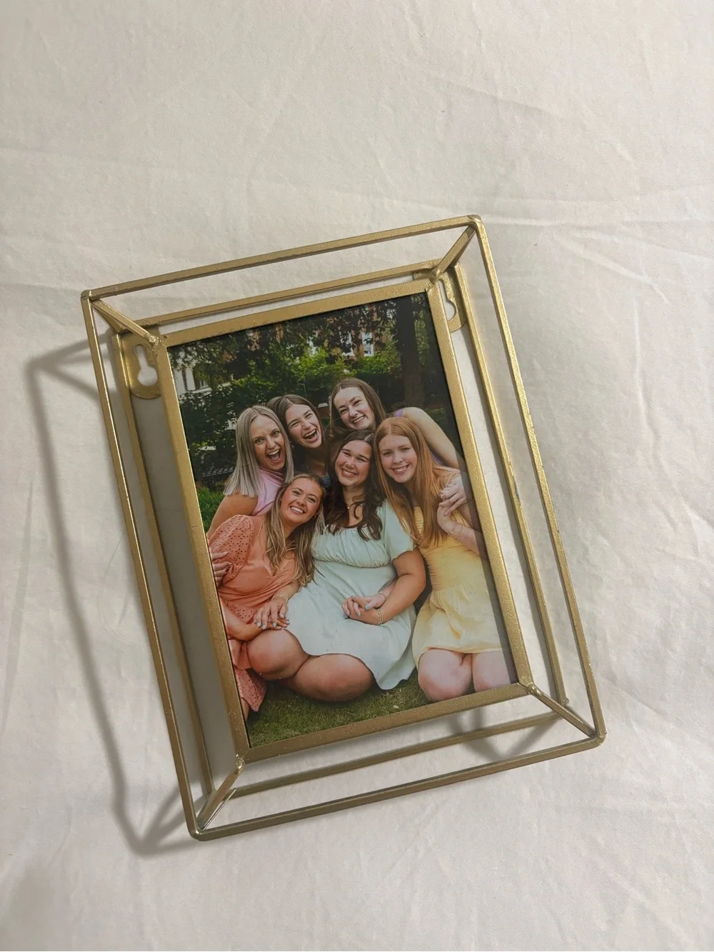 4x6 Gold Geometric Metal Photo Frame - Home Accents